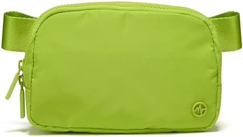 Pander Two Way Zipper Fanny Pack Nylon Everywhere Belt Bag for Women, Water Repellent Waist Packs, Crossbody Bags with Adjustable Strap(Grape Green).