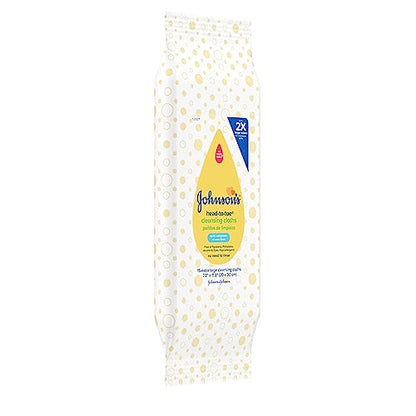 Johnson's Baby Head-to-Toe Gentle Baby Cleansing Cloths, Hypoallergenic and Pre-Moistened Baby Bath Wipes, Free of Parabens, Phthalates, Alcohol, Dyes and Soap, 15 ct (Pack of 4)