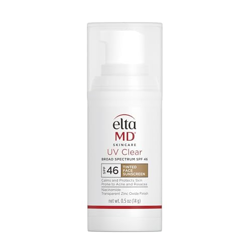 EltaMD UV Clear Tinted Face Sunscreen, SPF 46 Oil- Free with Zinc Oxide, Dermatologist Recommended