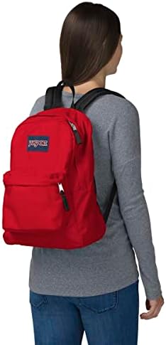 JanSport SuperBreak One Backpacks - Durable, Lightweight Bookbag with 1 Main Compartment, Front Utility Pocket with Built-in Organizer - Premium Backpack, Red Tape