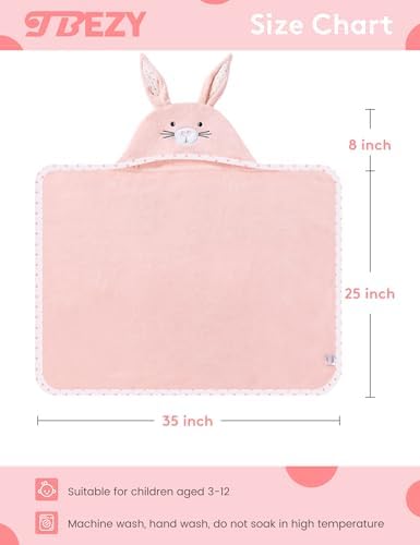Baby Hooded Towel with Unique Animal Design Ultra Soft Thick Cotton Bath Towel for Newborn (Bunny)