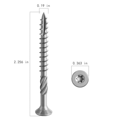 #10 * 2-1/4" 304 Stainless Steel Deck Screws, (194pcs) 2 lbs.Exterior Wood Screws, Rust Resistant epoxy Coated, Bronze, T25 Star Bit