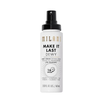 Milani Setting Spray + Primer, Make It Last Original - Natural Finish with Niacinamide for Hydration & Make It Last Dewy - Dewy Finish Moisturizing Formula for Glow on the Go - 2 Pack