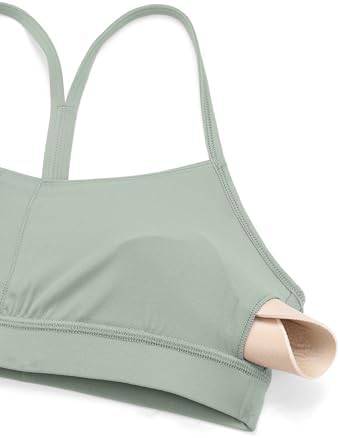 CRZ YOGA Butterluxe Womens Y Back Sports Bra - Padded Racerback Low Impact Spaghetti Thin Strap Workout Yoga Top