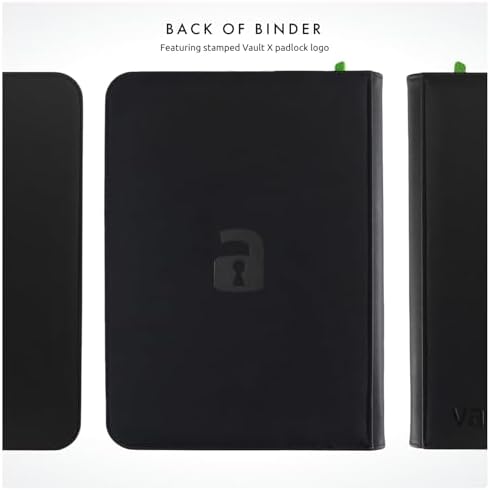 Vault X 9 Pocket Trading Card Zip Binder, 360 Cards, Premium Exo-Tec Album Material, 20 Side-Loading Pages, Folder for Collectible Games, Sports, TCG (Black)