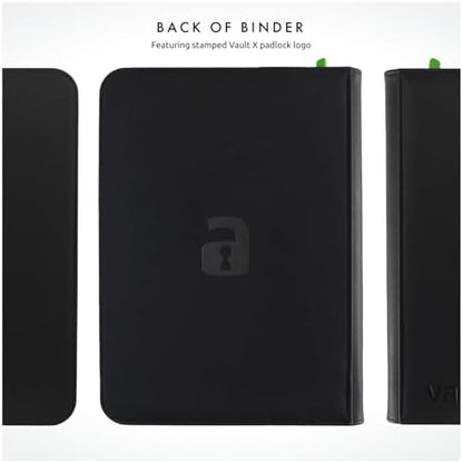 Vault X 9 Pocket Trading Card Zip Binder, 360 Cards, Premium Exo-Tec Album Material, 20 Side-Loading Pages, Folder for Collectible Games, Sports, TCG (Black)