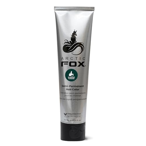 Arctic Fox Semi-Permanent Hair Color Dye, Emerald Fortune, Vibrant Teal Green, Vegan & Cruelty-Free, Ammonia-Free, Hydrating Formula, For All Hair Types, 5.6 Fl Oz (Pack of 2)