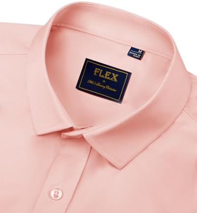 J.VER Men's Dress Shirts Solid Long Sleeve Stretch Wrinkle-Free Formal Shirt Business Casual Button Down Shirts