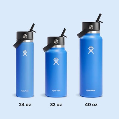 Hydro Flask 32 Oz Wide Flex Straw Cap Bottle - Insulated Stainless Steel - Wide Straw Lid, Non Spill, Leakproof in Cascade