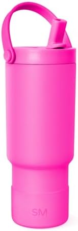Simple Modern Trek Pivot | 24oz Kids Flip Straw Tumbler with Handle and Silicone Boot | Insulated Water Bottle Stainless Steel Cup | School Travel Jug | Raspberry Vibes