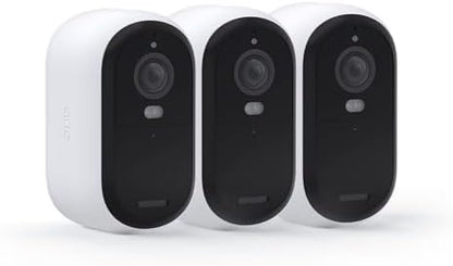 Arlo Essential Security Wireless 2K Camera with Spotlight, Indoor/Outdoor, 2nd Gen, 2-Way Audio, Color Night Vision, Motion Activation, Real Time Notifications, White, VMC3350, 3-Pack (Renewed)