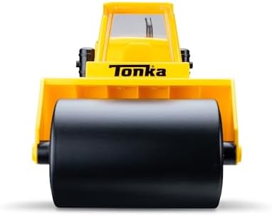 Tonka Steel Classics - Steam Roller - Made with Steel, Yellow Toy Truck, Boys and Girls, Toddlers Ages 3+, Big Construction Truck, Birthday Gift, Holiday, Ages 4+