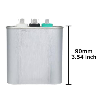50/5 uF 50+5 MFD 370V 440V 450V Oval Dual Run Start AC Capacitor 50 5 uF 370 440 450 Volt VAC CBB65 Air Conditioner Capacitors for AC Unit Fan Motor Start or Condenser Straight Cool