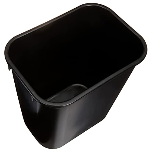 Amazon Basics Trash Can, Rectangular Commercial Office Wastebasket, 7 Gallon (Pack of 6), Black (Previously AmazonCommercial Brand)