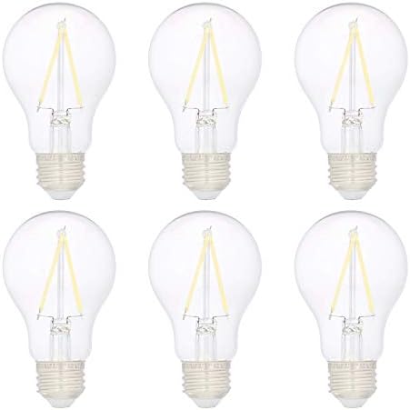 Amazon Basics A19 LED Light Bulbs 40 Watt Equivalent, Daylight White(5000K), Energy Efficient 3.5W, Non-Dimmable, 10,000 Hour Lifetime, 6 Count (Pack of 1)