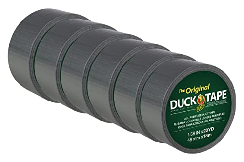 Duck The Original Duck Tape Brand Duct Tape, Silver, 1.88 in. x 20 yd., 6 Rolls (242716)
