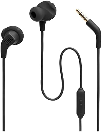JBL Endurance Run 2 Wired - Waterproof Wired Sports in-Ear Headphones, Pure Bass Sound, Hands-Free Calls, Never Hurt. Never Fall Out. (Black)