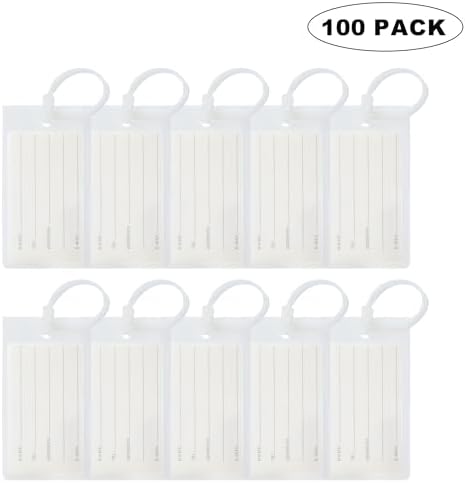 100 Pack Luggage Tags for Suitcases, Airplane Travel Essentials for Flying, International Travel Must Haves, and Luggage Accessories by Sodsay