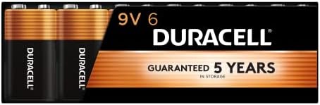 Duracell Coppertop 9V Battery, 6 Count (Pack of 1), 9 Volt Battery with Long-lasting Power, All-Purpose Alkaline 9V Battery for Household and Office Devices