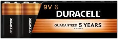 Duracell Coppertop 9V Battery, 6 Count (Pack of 1), 9 Volt Battery with Long-lasting Power, All-Purpose Alkaline 9V Battery for Household and Office Devices