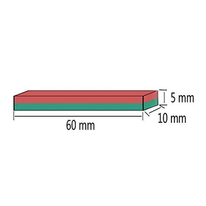 MIKEDE Magnets, 12 Pack Neodymium Bar Magnets with Double-Sided Adhesive, Strong Magnet Heavy Duty Magnetic Strips, Powerful Rare Earth Metal Magnet for Locker, Fridge, Office - 60x10x5 mm