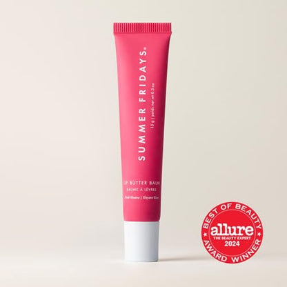 Summer Fridays Tinted Lip Butter Balm - Conditioning Vegan Lip Balm for Instant Moisture, Shine & Hydration - Sheer-Tinted, Soothing Skincare - Pink Guava (.5 Oz)