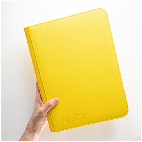 Vault X 9 Pocket Trading Card Zip Binder, 360 Cards, Premium Exo-Tec Album Material, 20 Side-Loading Pages, Folder for Collectible Games, Sports, TCG (Yellow)