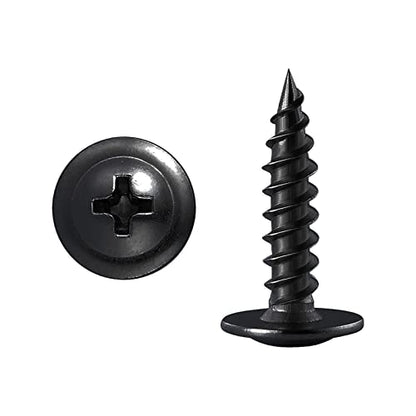 (300 pcs) Wensilon #10×3/4" Black Phillips Truss Head Wood Screws Quick Metal Self Tapping