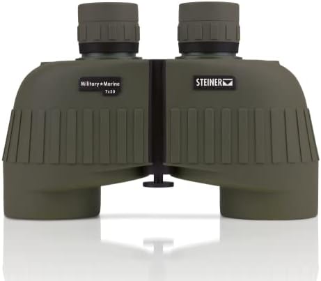 Steiner Military-Marine Series Binoculars, Lightweight Tactical Precision Optics for Any Situation, Waterproof, Green, 7x50