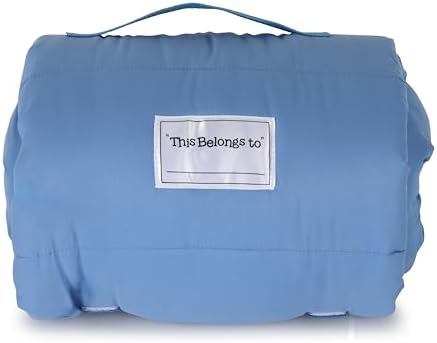 Jay Franco Toddler Nap Mat with Built-in Pillow and Blanket - Soft 46 x 20-inch Microfiber Kids Sleeping Bag for School or Sleepover, Blue - Lilo & Stitch