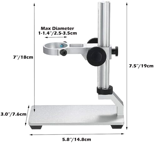 Ninyoon Universal Microscope Stand Pro, Stable Professional Aluminum Alloy Scope Base Holder Support Bracket for Max Diameter 1.4" USB Digital Wireless WiFi Microscope Endoscope Magnifier Camera