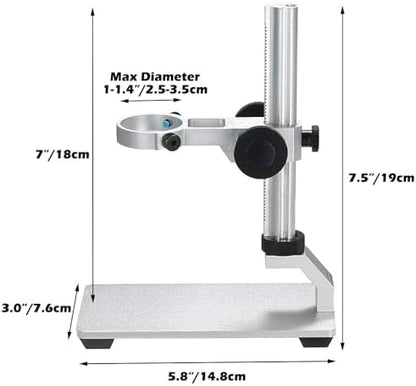 Ninyoon Universal Microscope Stand Pro, Stable Professional Aluminum Alloy Scope Base Holder Support Bracket for Max Diameter 1.4" USB Digital Wireless WiFi Microscope Endoscope Magnifier Camera