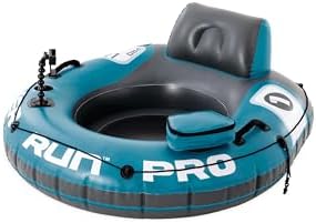 INTEX 56843EP River Run 1 Pro Inflatable Floating Lounge: GoPro/Phone Mount – Built-in Cup Holder and Storage Compartment – Durable Grab Handles – Easy-to-Use Connectors – 220lb Weight Capacity