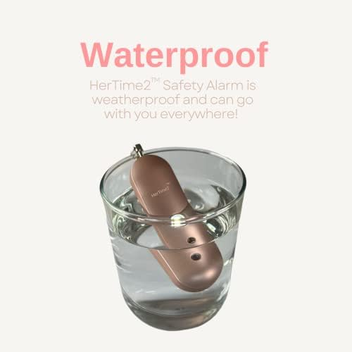 Personal Safety Alarm – Travel Safe Waterproof – Gift for Women College Girls – Self Defense Keychain – Extra Loud Siren – Strobe Light – Cute Key Chains Protection (Rose Gold)