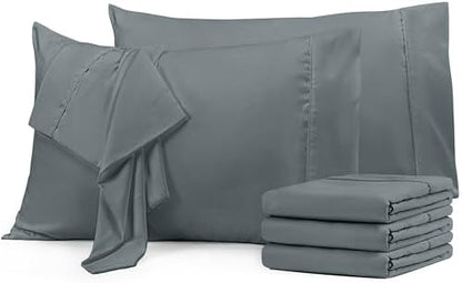 Utopia Bedding Pillow Cases Queen Size 6-Pack – Soft Brushed Microfiber – Envelope Closure – Perfect for Hospitals, Hotels, Guest Rooms – Oeko-TEX Certified, 20x30 Inches (Grey)
