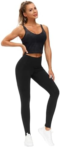 THE GYM PEOPLE Thick High Waist Yoga Pants with Pockets, Tummy Control Workout Running Yoga Leggings for Women