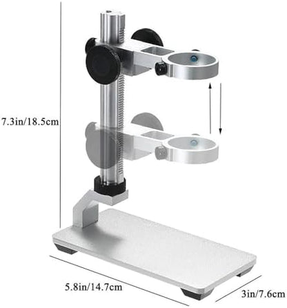 Aluminium Alloy Universal Adjustable Professional Base Stand Holder Desktop Support Bracket for Max 1.4" in Diameter USB Digital Microscope Endoscope Magnifier Loupe Camera