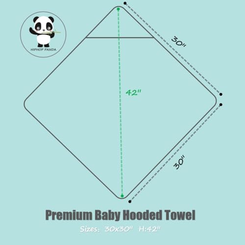 HIPHOP PANDA Hooded Towel - Rayon Made from Bamboo, Bath Towel with Bear Ears for Newborn, Babie, Toddler, Infant - Absorbent Large Baby Towel - Yellow Duck, 30 x 30 Inch
