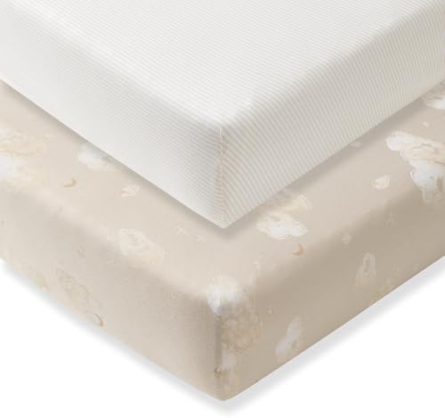 Burt's Bees Baby Essential Organic Cotton Fitted Crib Sheet, Breathable for Boy Girl Standard Crib & Toddler Mattresses