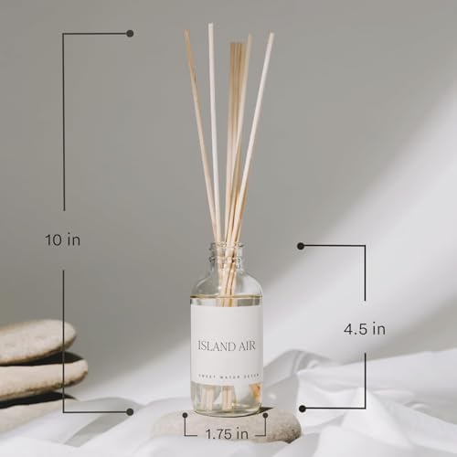Sweet Water Decor Non-Toxic Cashmere and Vanilla Reed Diffuser Set, Cashmere, Sandalwood, Milky Coconut, Bourbon Vanilla Scented Diffuser for Home, Light Fragrance, Made in the USA, 3.5 FL OZ