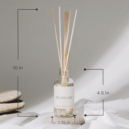 Sweet Water Decor Non-Toxic Cashmere and Vanilla Reed Diffuser Set, Cashmere, Sandalwood, Milky Coconut, Bourbon Vanilla Scented Diffuser for Home, Light Fragrance, Made in the USA, 3.5 FL OZ