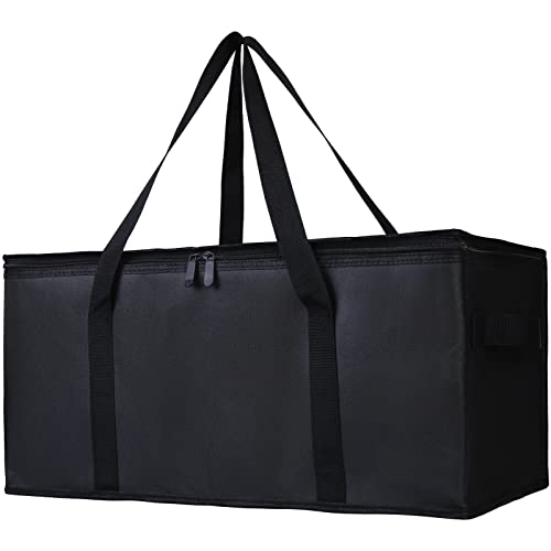 Bodaon 2-Pack Insulated Food Delivery Bag, 22" x 10" x 10" Insulated Pizza Delivery Bags for Hot/Cold Food, Black