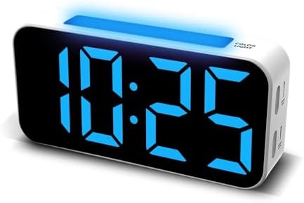 Loud Alarm Clocks for Bedrooms Heavy Sleepers, Digital Clock with Night Light, Large Display, Dual Alarm, Snooze, Dimmable Bedside Alarm Clock for Kids Teens Boys Girls