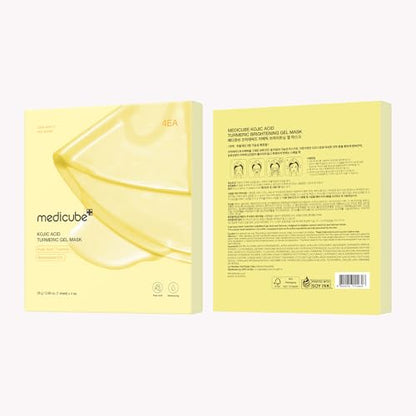 medicube Kojic Acid Turmeric Brightening Gold Jelly Gel Mask | Overnight Face Mask for Glass Glow Skin- Elasticity, Hydrating, Firming and Moisturizing | Korean Skincare, 28g x 4ea