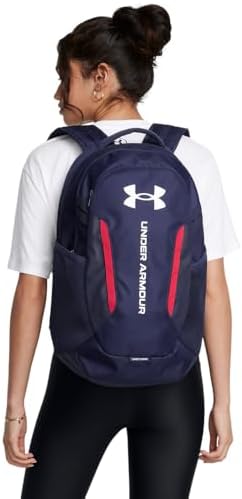 Under Armour Unisex-Adult Hustle 6.0 Backpack, (412) Midnight Navy/Midnight Navy/White, One Size Fits Most