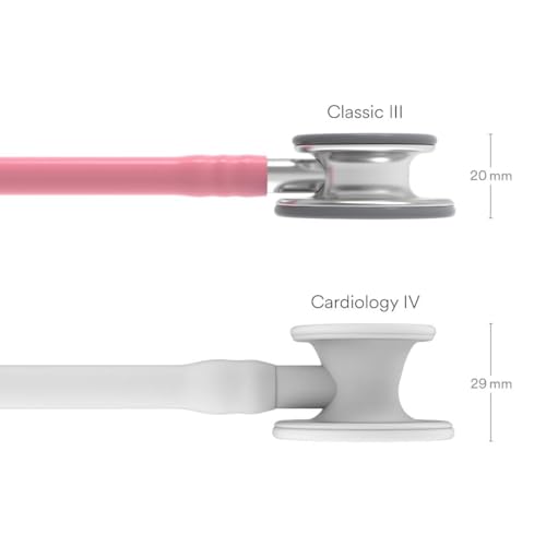 3M Littmann Classic III Monitoring Stethoscope, 5633, More Than 2X as Loud, Weighs Less, Stainless Steel Chestpiece, 27" Pearl Pink Tube