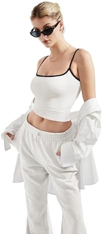 SUUKSESS Women Sexy Square Neck Tank Top Summer Y2K Going Out Basic Cami Shirt