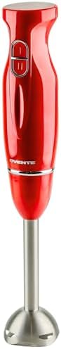 OVENTE Immersion Hand Blender, 300W Electric Handheld Portable Stick Mixer with 2 Mixing Speed and Stainless Steel Blades for Effortless Blending Smoothies, Shakes, Puree or Baby Food, Red HS560R