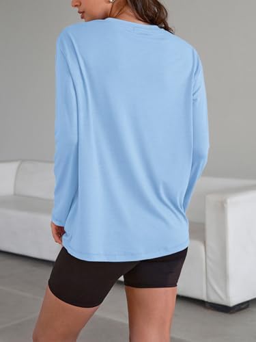 Trendy Queen Womens Oversized Long Sleeve T Shirts 2025 Basic Crewneck Tee Fall Tops Casual Workout Y2K Clothes