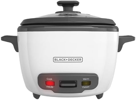 BLACK+DECKER 16-Cup Rice Cooker, 8-Cup Uncooked Rice, Steaming Basket, Removable Non-Stick Bowl, One Touch, Keep Warm